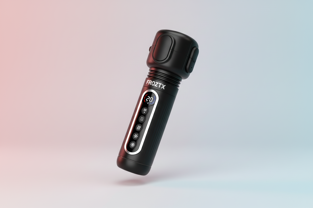 Zwarte FroztX massage gun
